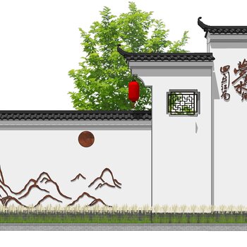 中式徽派景墙  
