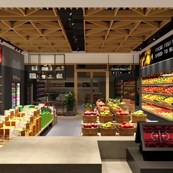 现代水果超市3d模型