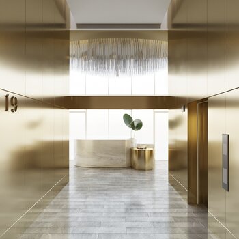 现代电梯厅3d模型