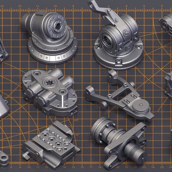 現代機械零件 - 建e網3d模型下載網