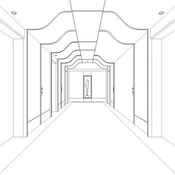 现代电梯间3d模型