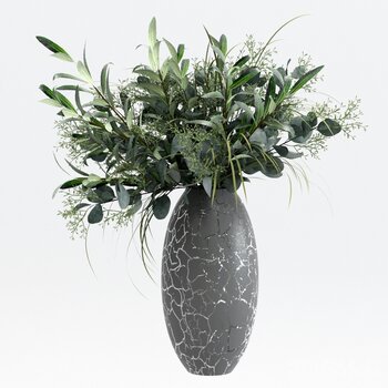 现代插花植物花瓶3d模型