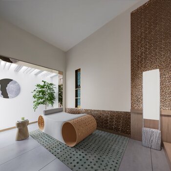 EHOO易虎设计  日式休息室3d模型