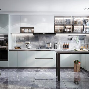 现代轻奢厨房 3d模型