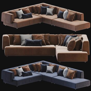 意大利 Gallotti&Radice 现代多人转角沙发3d模型