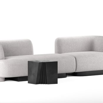 现代简约布艺多人沙发3d模型