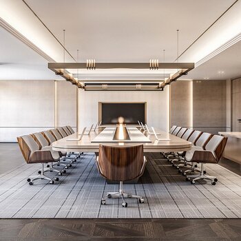 现代轻奢会议室 3d模型