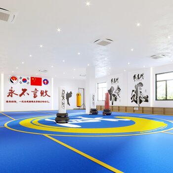 现代健身房跆拳道馆3d模型