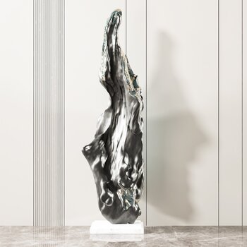 现代金属艺术雕塑摆件3d模型