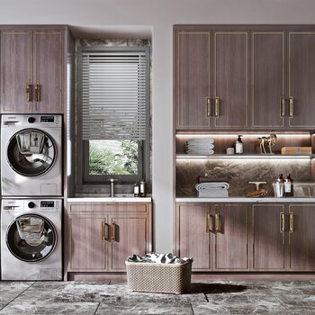 新中式阳台柜组合