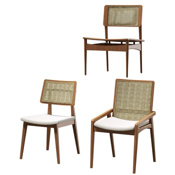 现代藤椅编织椅su模型