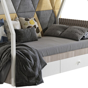 现代卡座沙发床