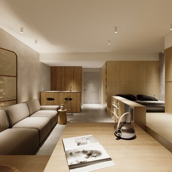 日式公寓客厅套房3d模型