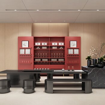 道胜设计 现代售楼处茶室3d模型