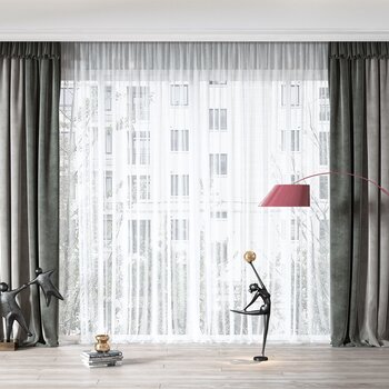现代窗帘3d模型