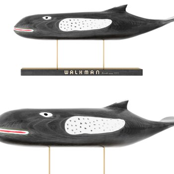 现代木雕鲸鱼摆件3d模型