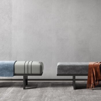 新中式床尾凳组合3d模型