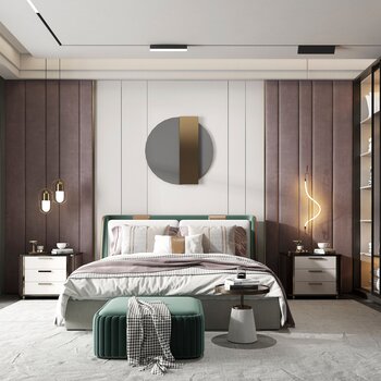  现代轻奢卧室3d模型