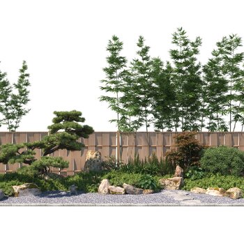 新中式庭院园林景观小品3d模型