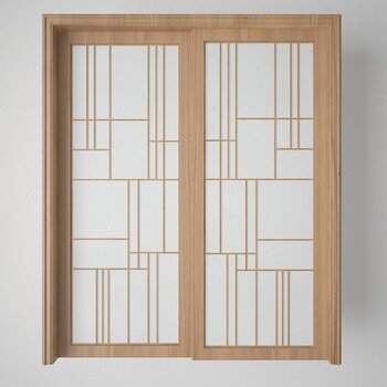 中式厨房阳台玻璃门组合