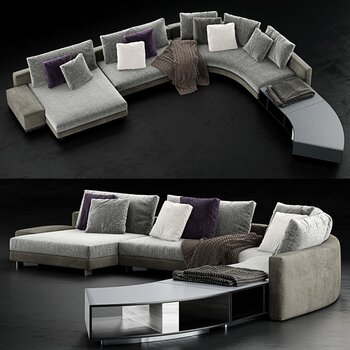 意大利米洛提minotti现代弧形沙发