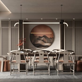 新中式餐厅3d模型