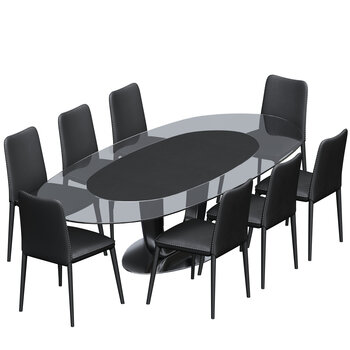 意大利 米洛提 Minotti 现代餐桌椅组合3d模型