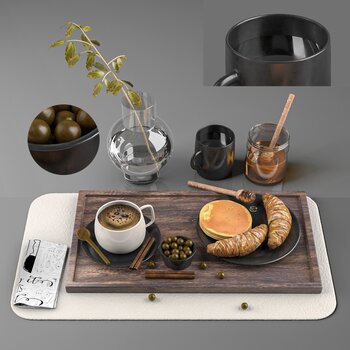 现代餐具摆件3d模型