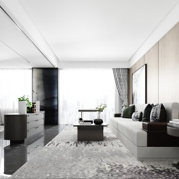MOD 穆德设计 现代客厅3d模型