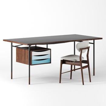 现代实木书桌椅3d模型