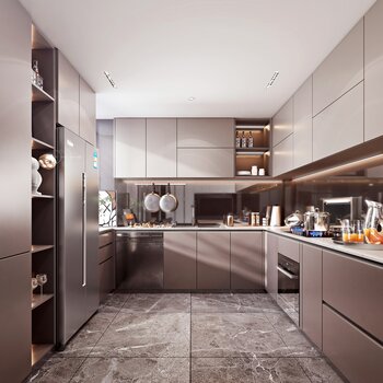 现代风格厨房 3d模型