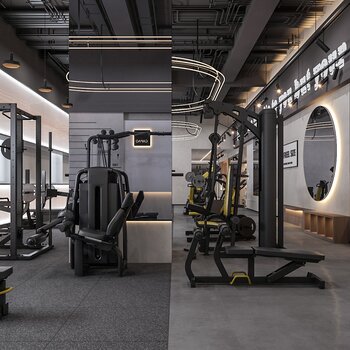 现代健身房 3d模型