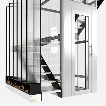 现代楼梯电梯组合