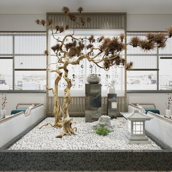新中式茶楼大厅3d模型