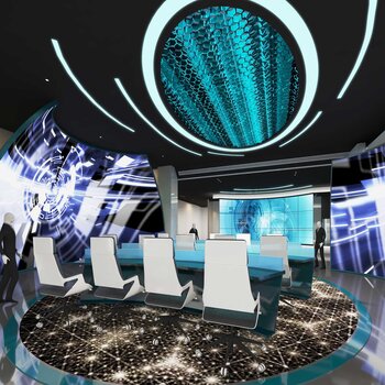 现代科技展厅 3d模型