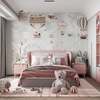现代女儿房卧室3d模型