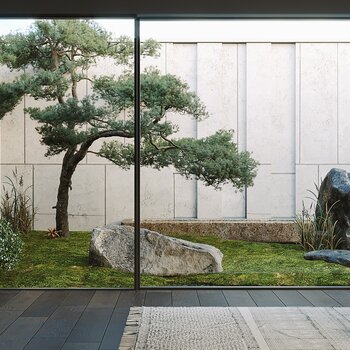 新中式庭院园林景观3d模型