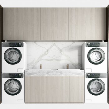 现代阳台洗衣机浴室柜3d模型