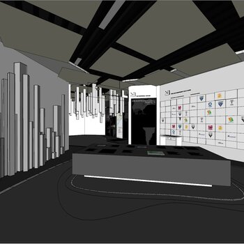 現代科技展廳-sketchup模型_sketchup模型庫_建e室內設計網!