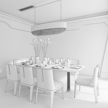 艺居软装设计 现代餐厅3d模型