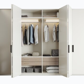 现代轻奢衣柜3d模型