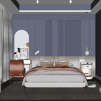 现代卧室SU模型
