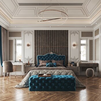 法式卧室3d模型