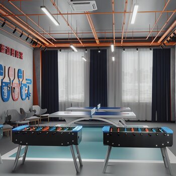 工业风乒乓球室3d模型