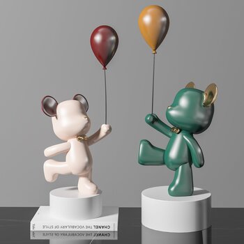 现代小熊气球摆件3d模型