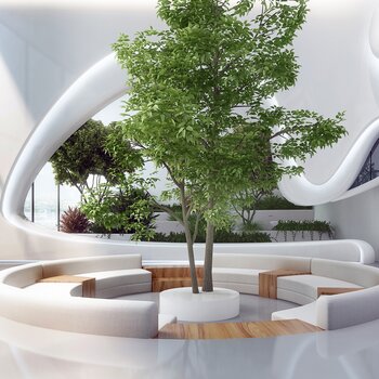 现代大厅休息区3d模型