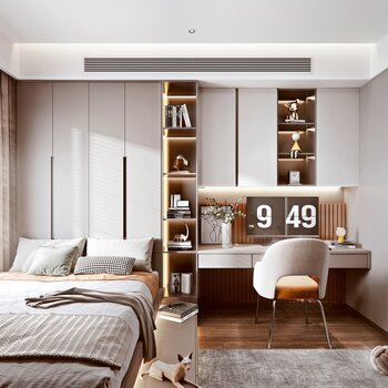 现代榻榻米卧室3d模型