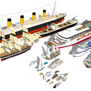 现代游轮-sketchup模型_sketchup模型库_建e室内设计网!
