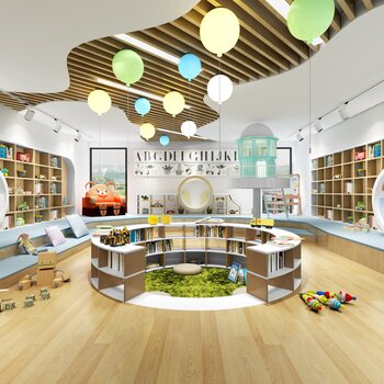 现代儿童图书馆3d模型