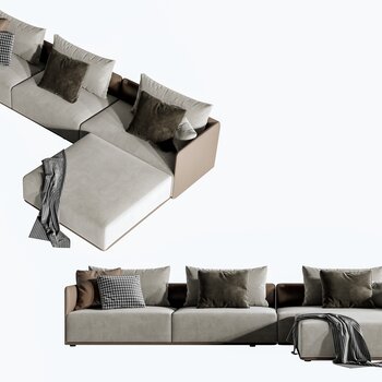 现代转角沙发3d模型